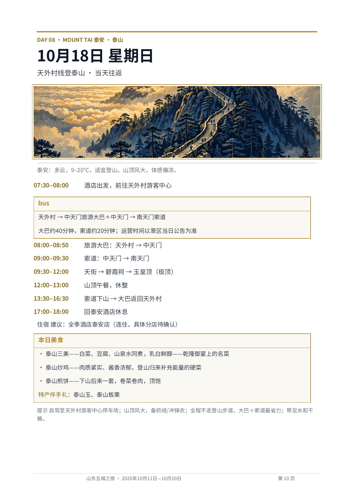 出版物风格版 第10页 Day 8 · 泰山